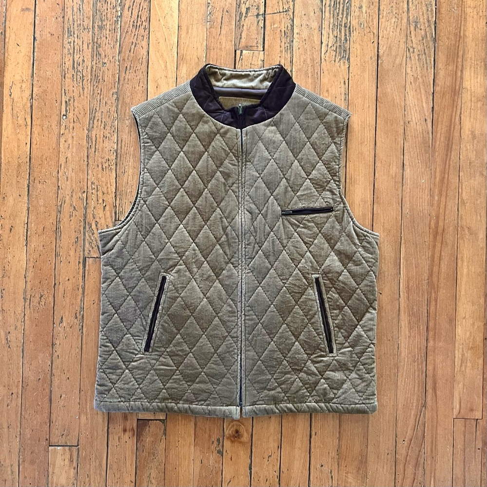 Patrick James Corduroy Quilted Vest (L)